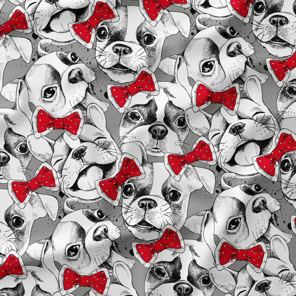 Bulldogs with Bows Fabric