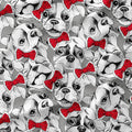 Bulldogs with Bows Fabric