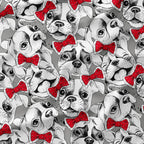 Bulldogs with Bows Fabric