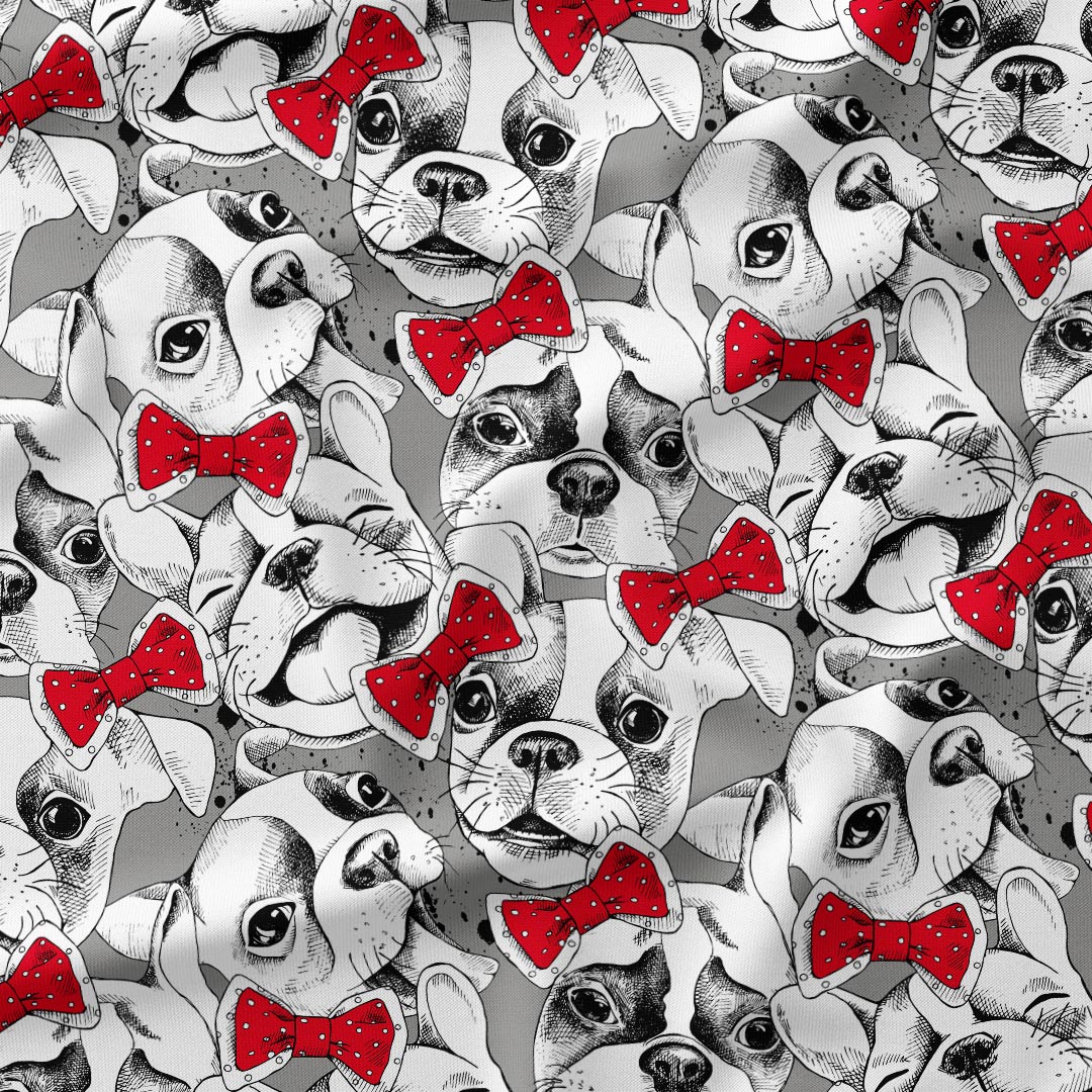 Bulldogs with Bows Fabric