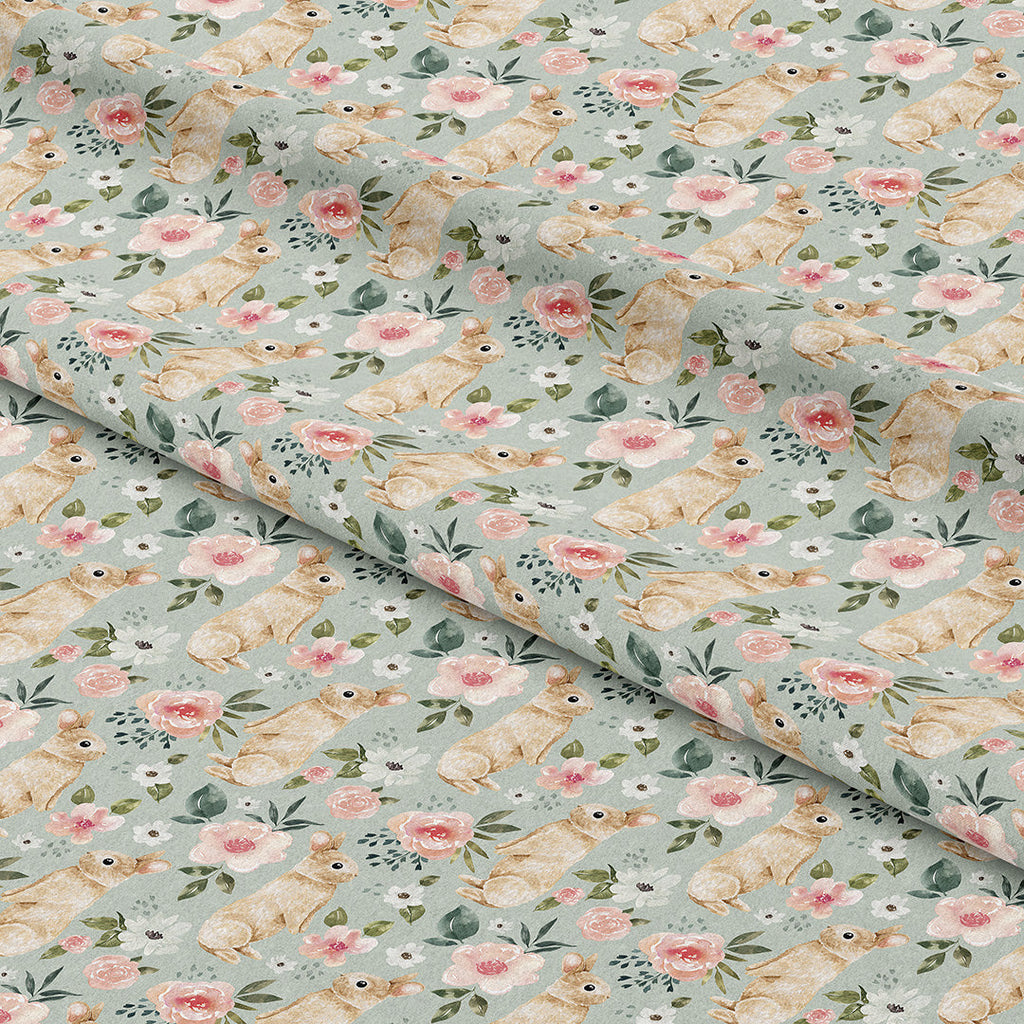 Spring Bunny Mint Fabric