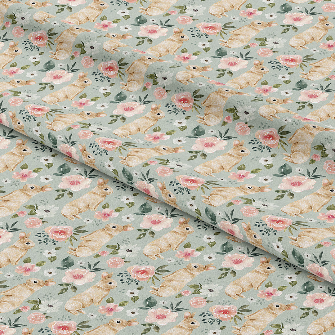 Spring Bunny Mint Fabric