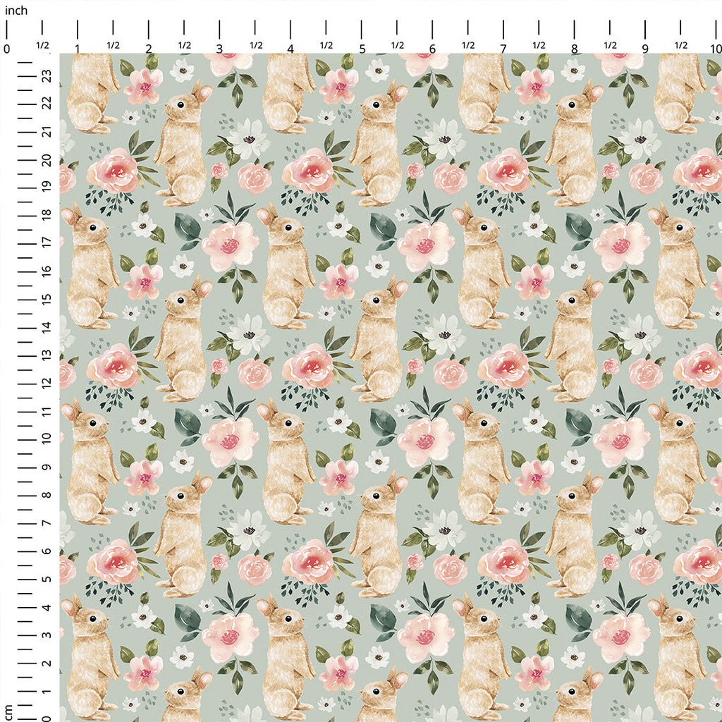 Spring Bunny Mint Fabric