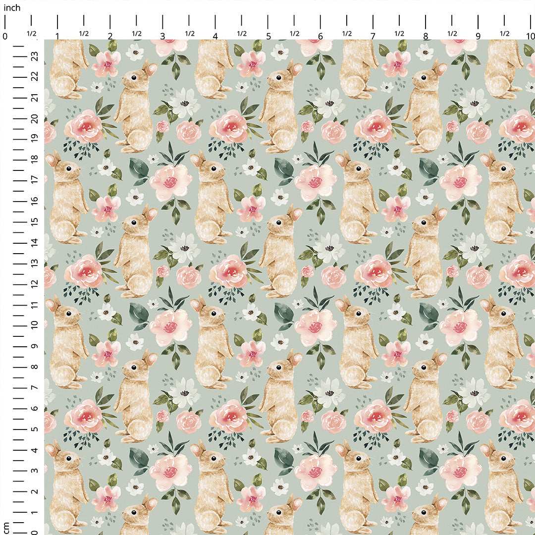 Spring Bunny Mint Fabric