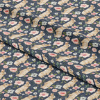 Spring Bunny Dark Blue Fabric