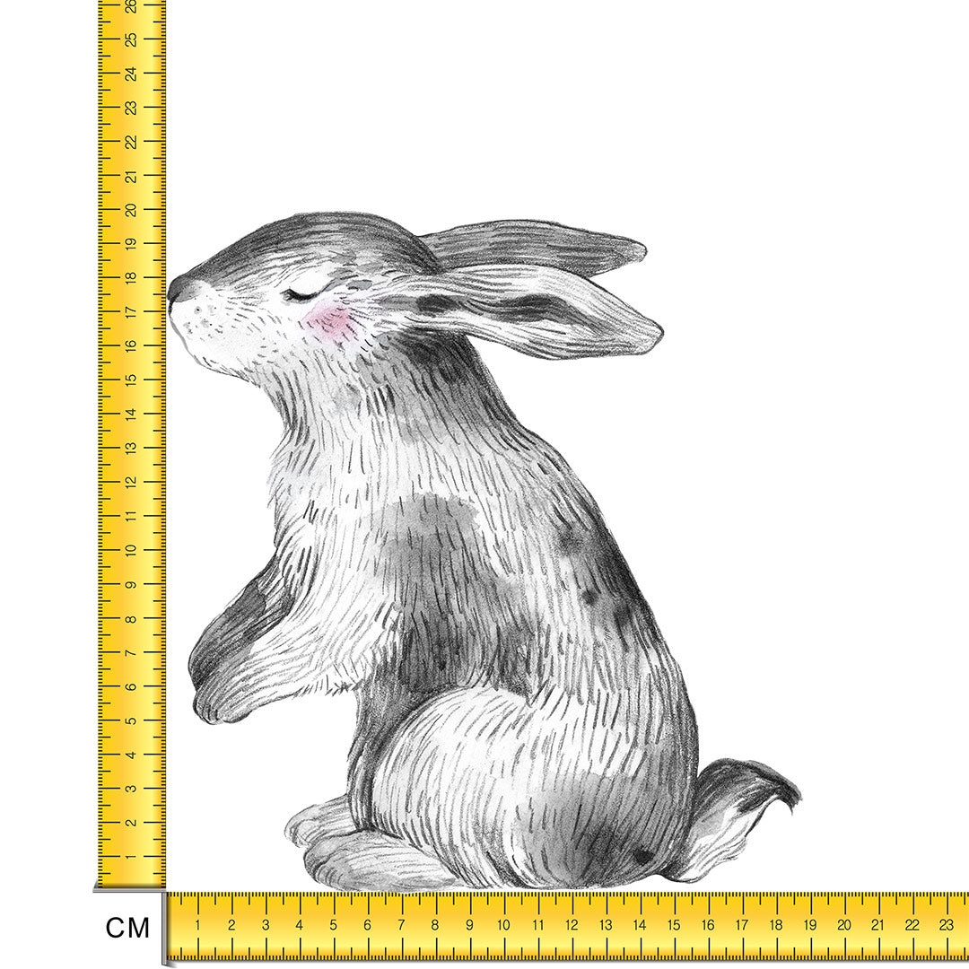 Bunny Grey Iron on Fabric Heat Transfer DTF-123