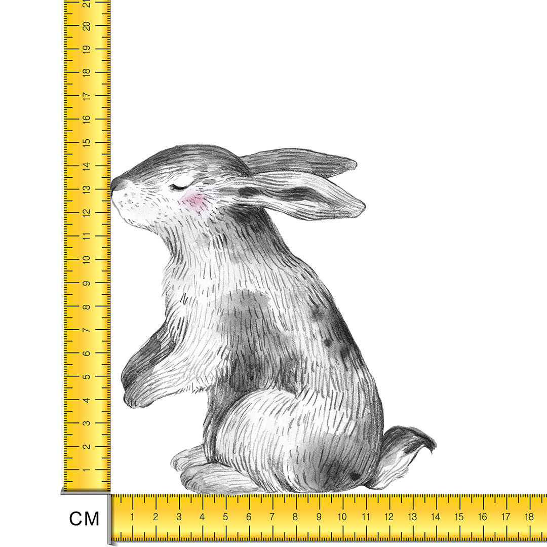 Bunny Grey Iron on Fabric Heat Transfer DTF-123