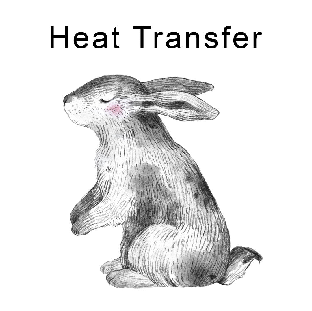 Bunny Grey Iron on Fabric Heat Transfer DTF-123