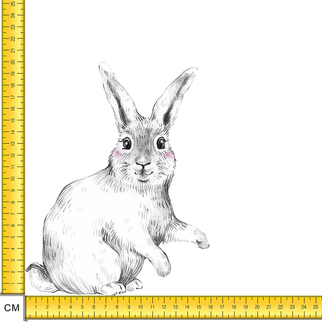 Bunny White Iron on Fabric Heat Transfer DTF-125