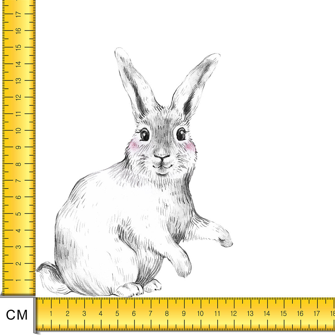Bunny White Iron on Fabric Heat Transfer DTF-125