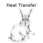 Bunny White Iron on Fabric Heat Transfer DTF-125