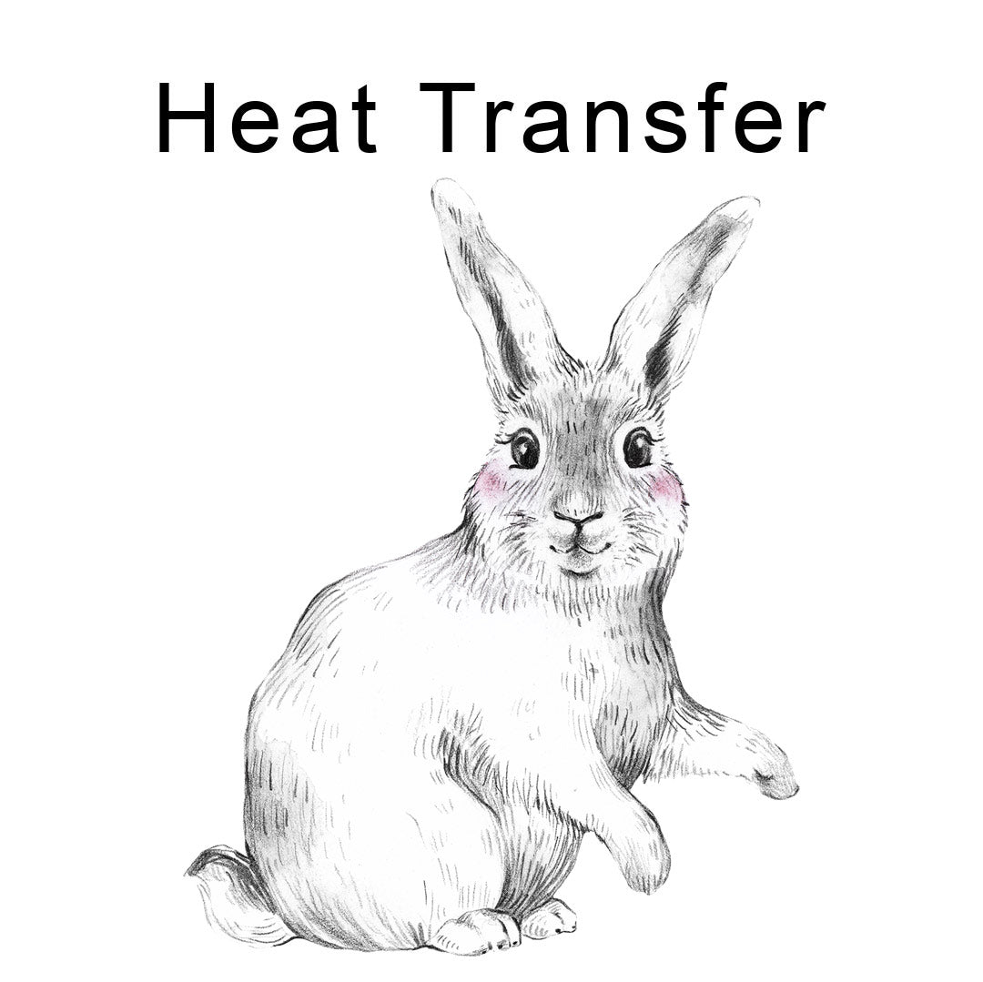 Bunny White Iron on Fabric Heat Transfer DTF-125