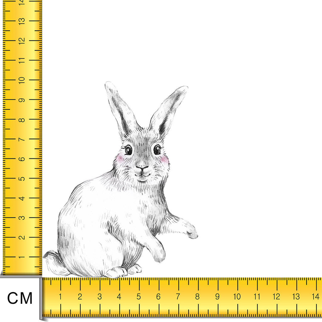 Bunny White Iron on Fabric Heat Transfer DTF-125