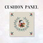 CUSHION Fabric Panel Bunny Wreath CP-1183