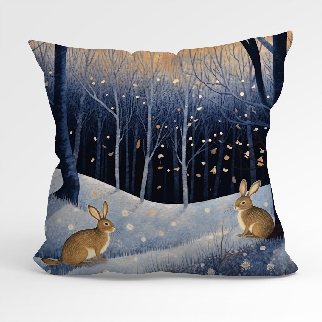 CUSHION Fabric Panel Bunny's Winter Wonderland CP-1185