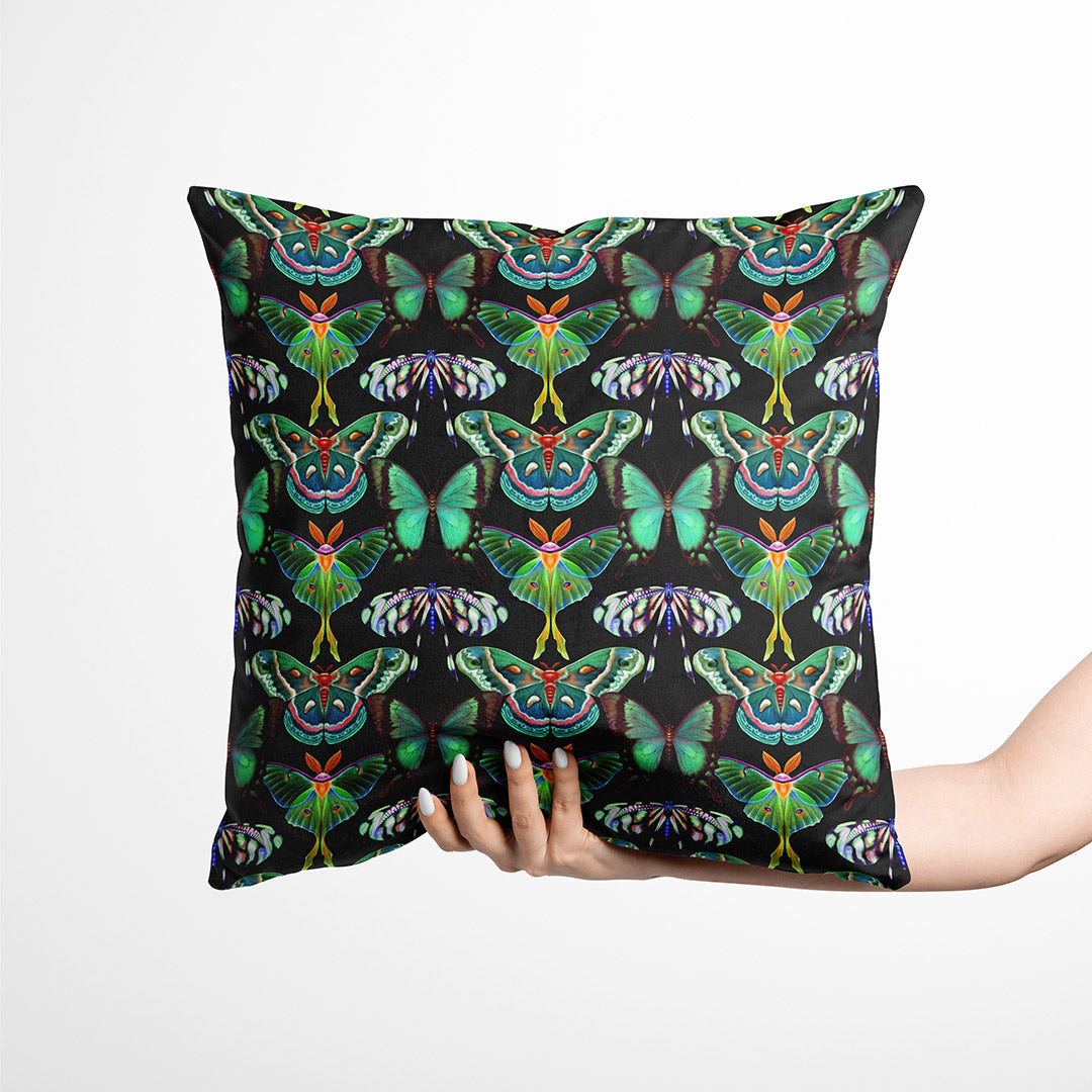 Gardens of Eden Butterflies Black Fabric