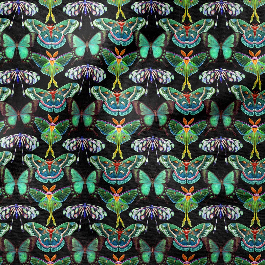 Gardens of Eden Butterflies Black Fabric