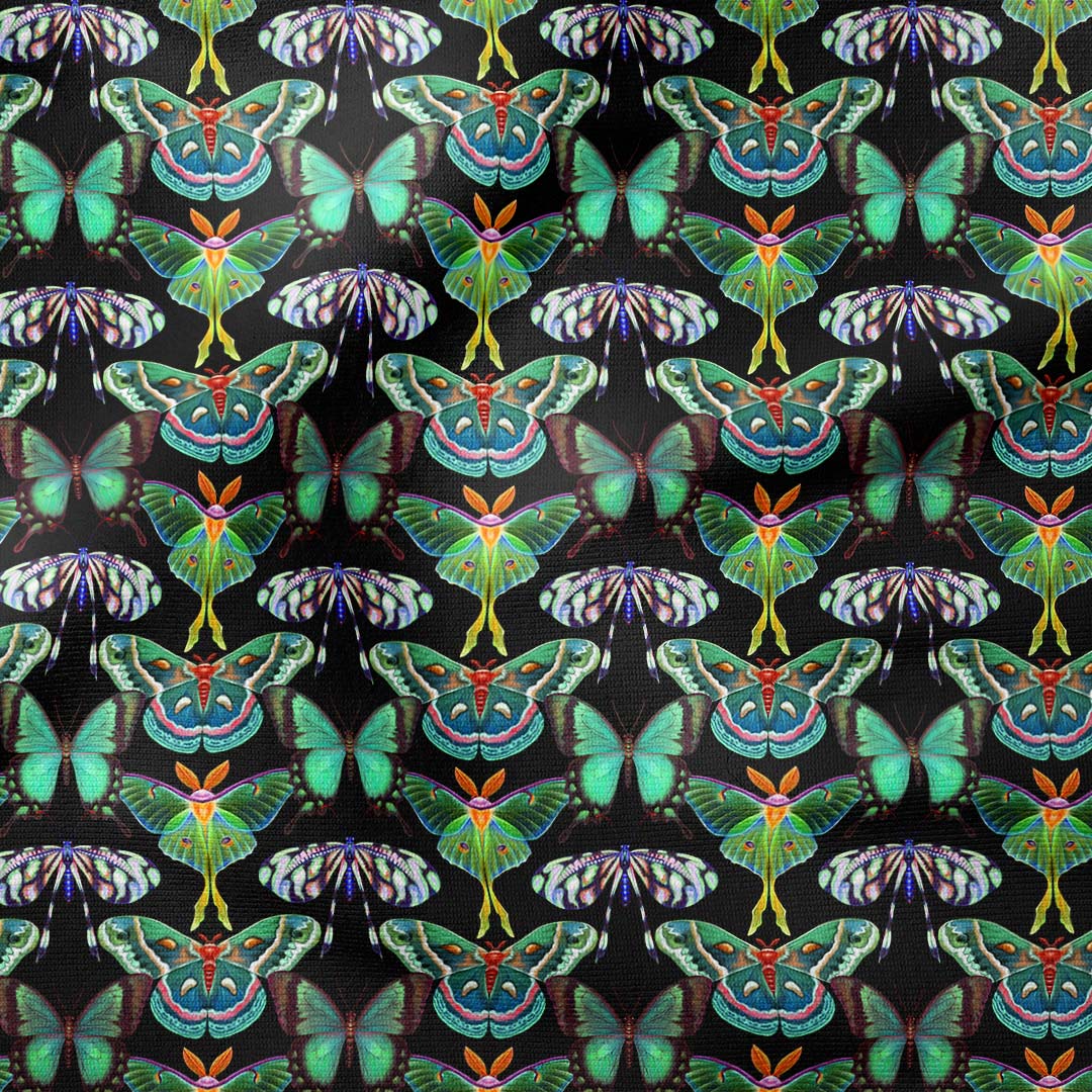 Gardens of Eden Butterflies Black Fabric
