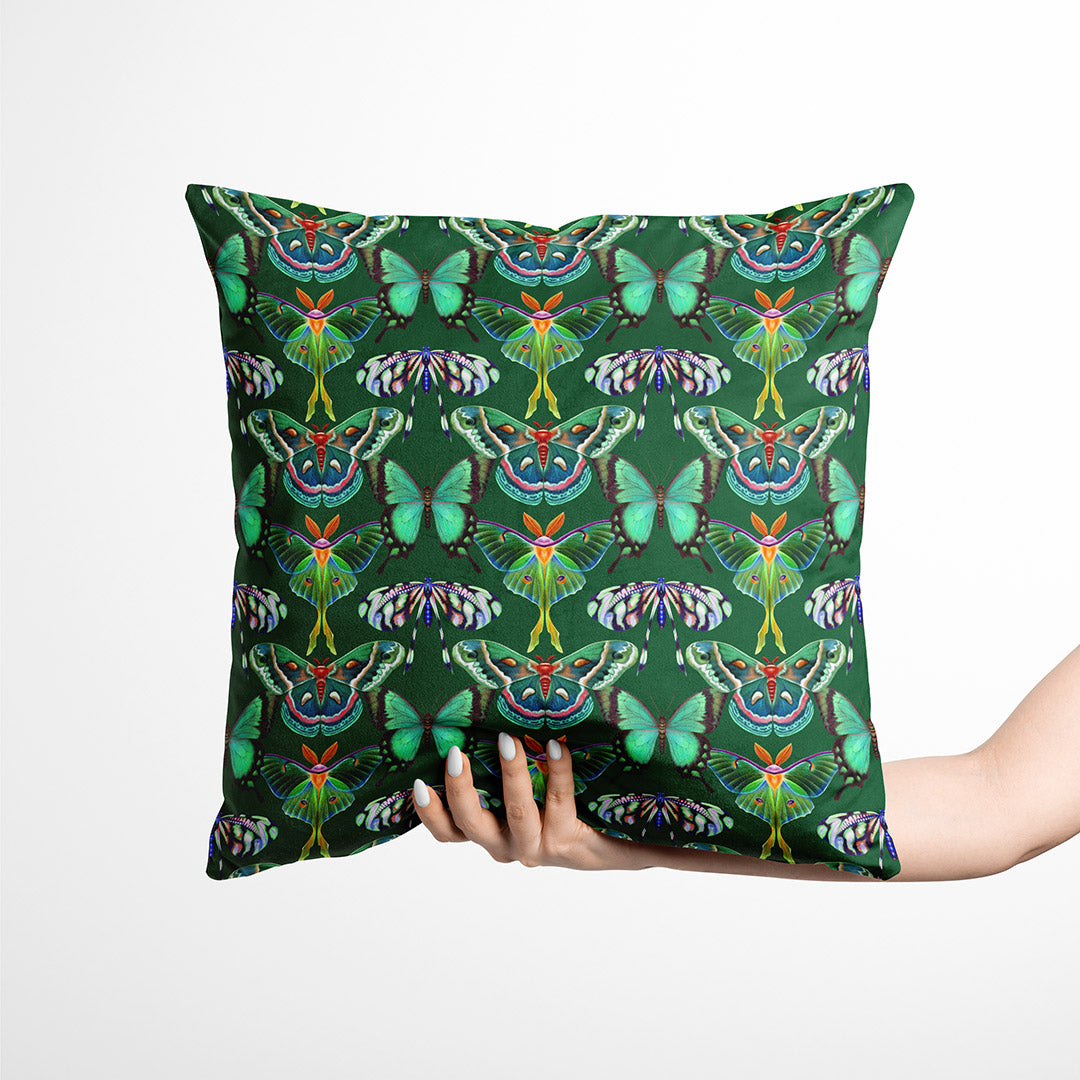 Gardens of Eden Butterflies Green Fabric