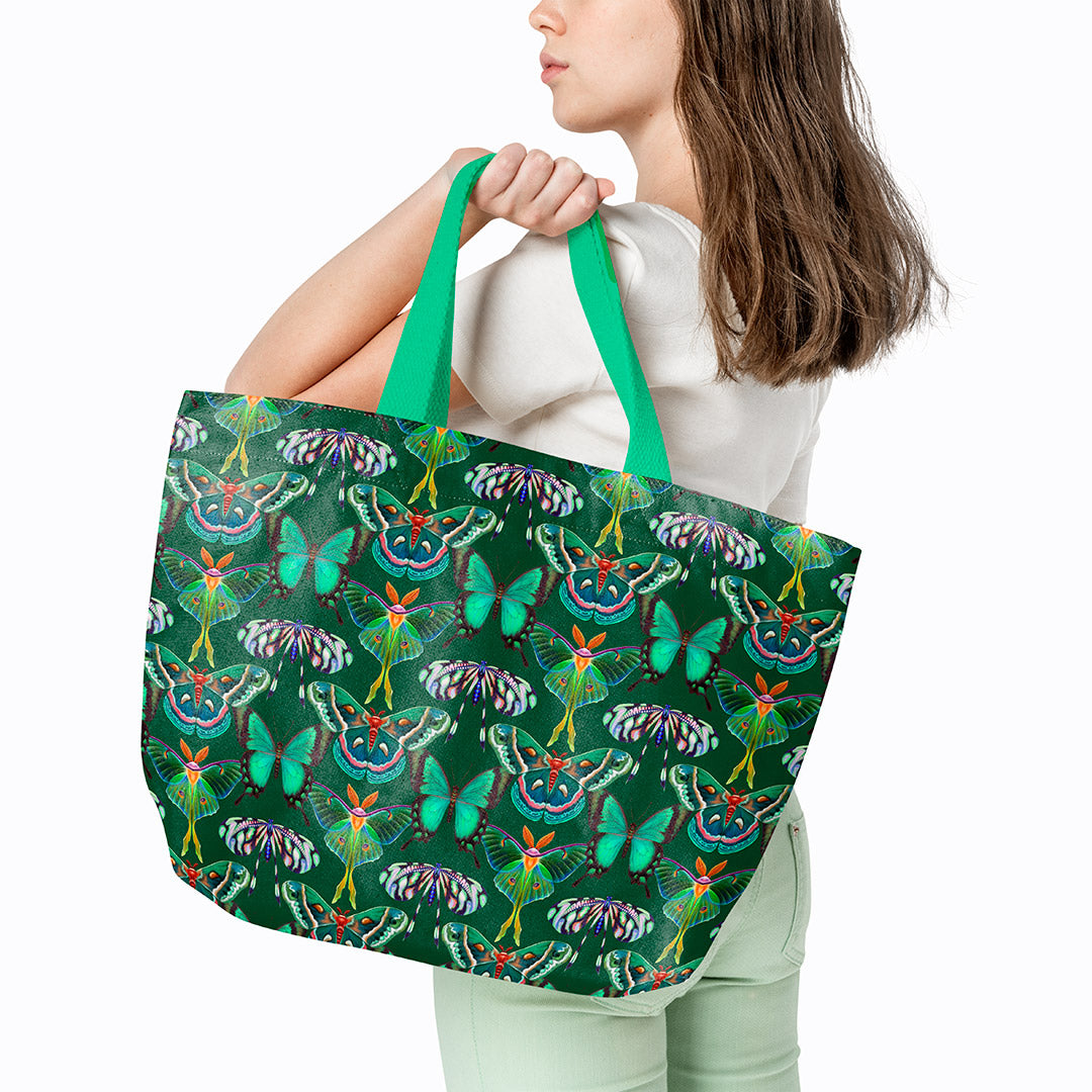 Gardens of Eden Butterflies Green Fabric