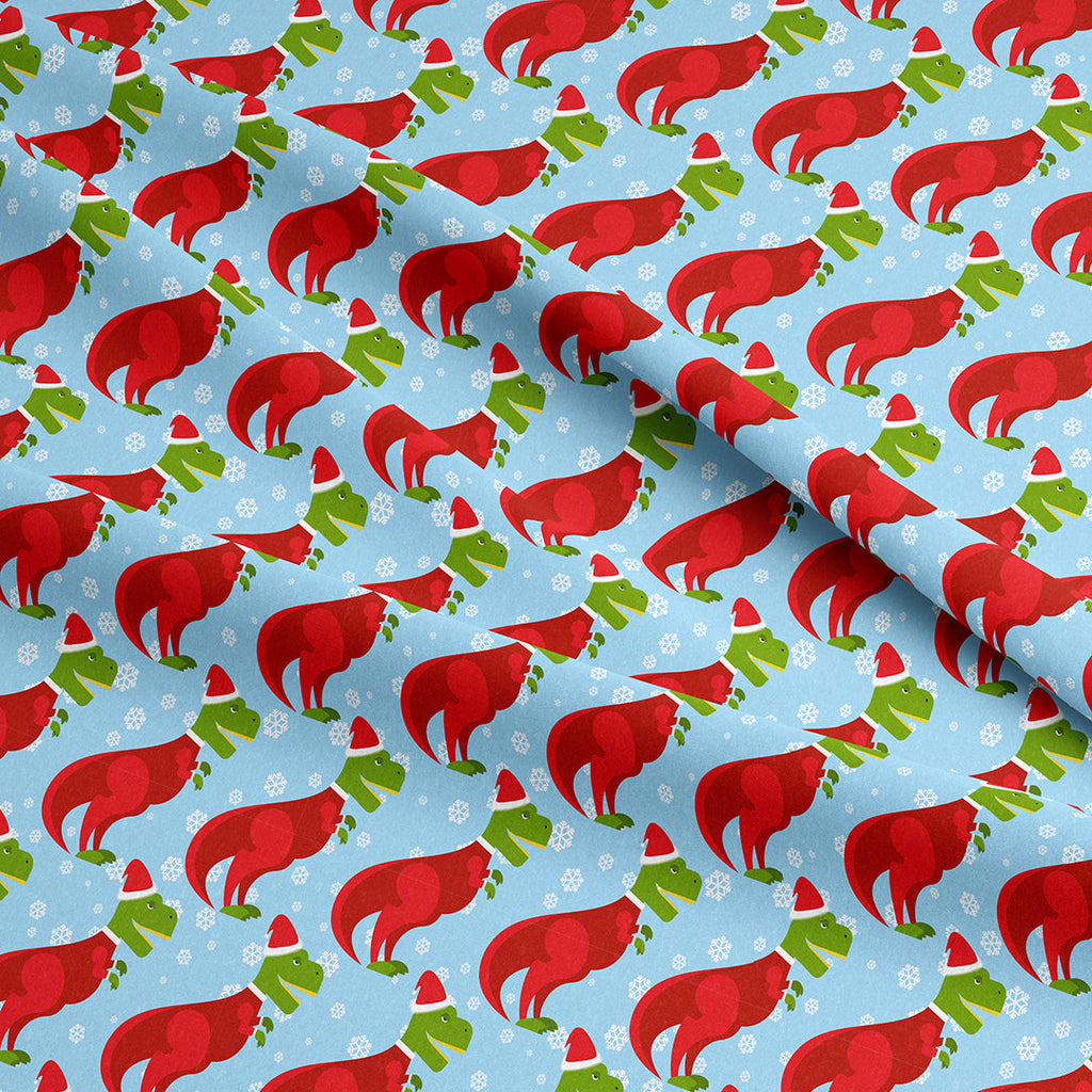 Christmas T-Rex Fabric