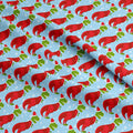 Christmas T-Rex Fabric