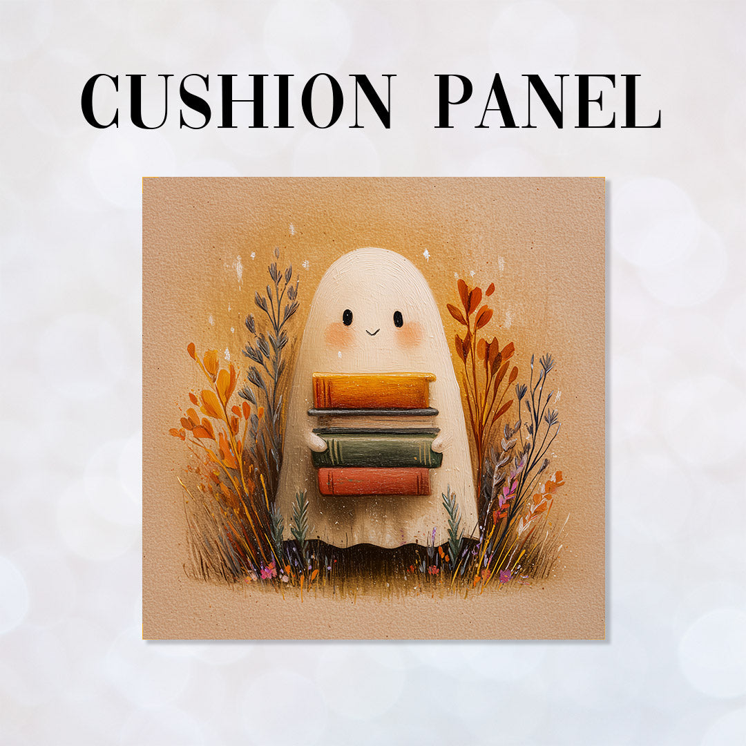 CUSHION Panel Cute Bookish Ghost CP-1005