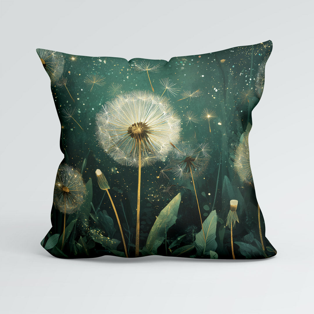 CUSHION Panel Dandelions Green 1 CP-1085