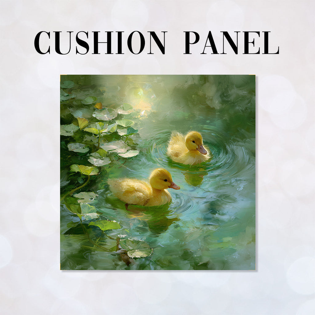 CUSHION Panel Ducklings Green CP-1090