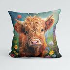 CUSHION Panel Meadow Highland Cow CP-1029