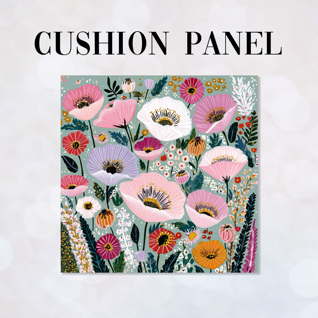 CUSHION Panel Spring Floral Mint CP-1037
