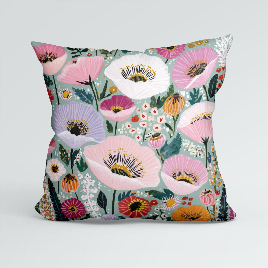 CUSHION Panel Spring Floral Mint CP-1037
