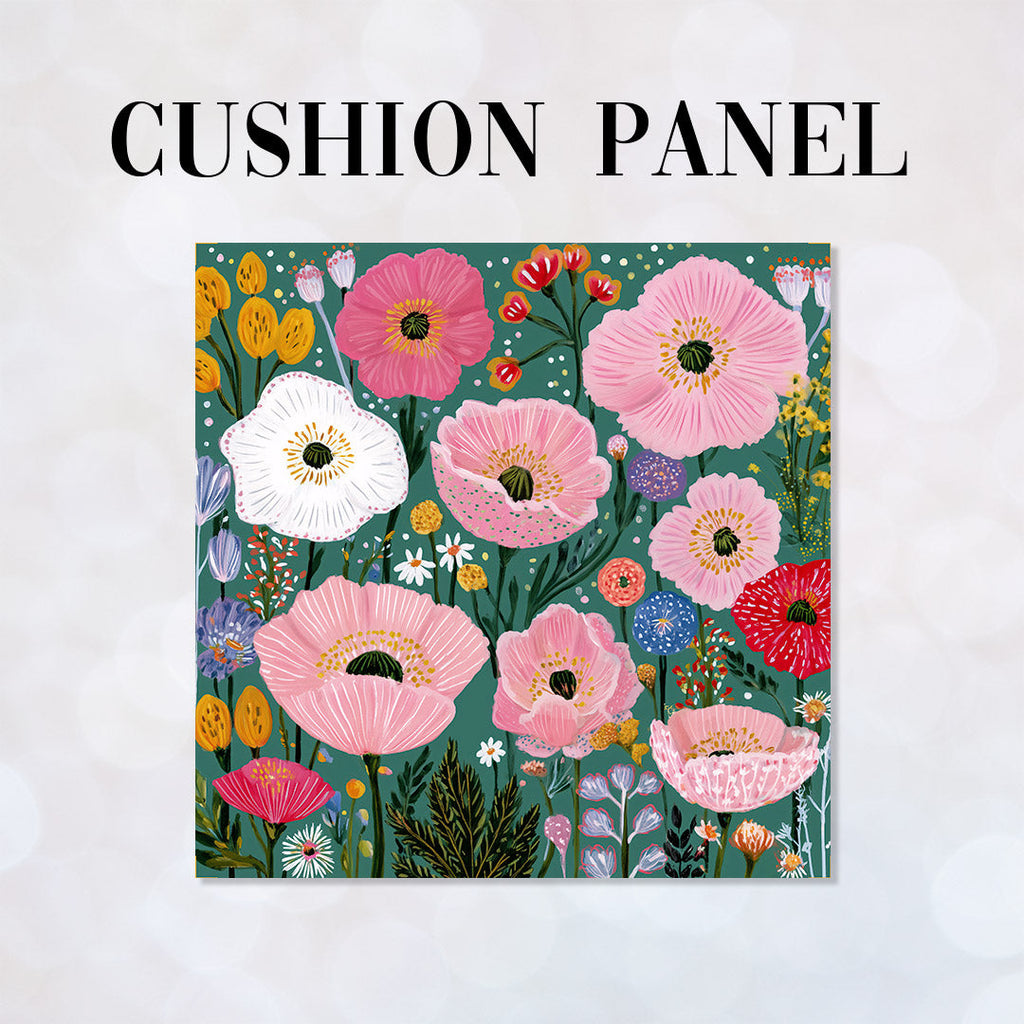CUSHION Panel Spring Floral Green CP-1039