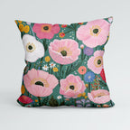 CUSHION Panel Spring Floral Green CP-1039