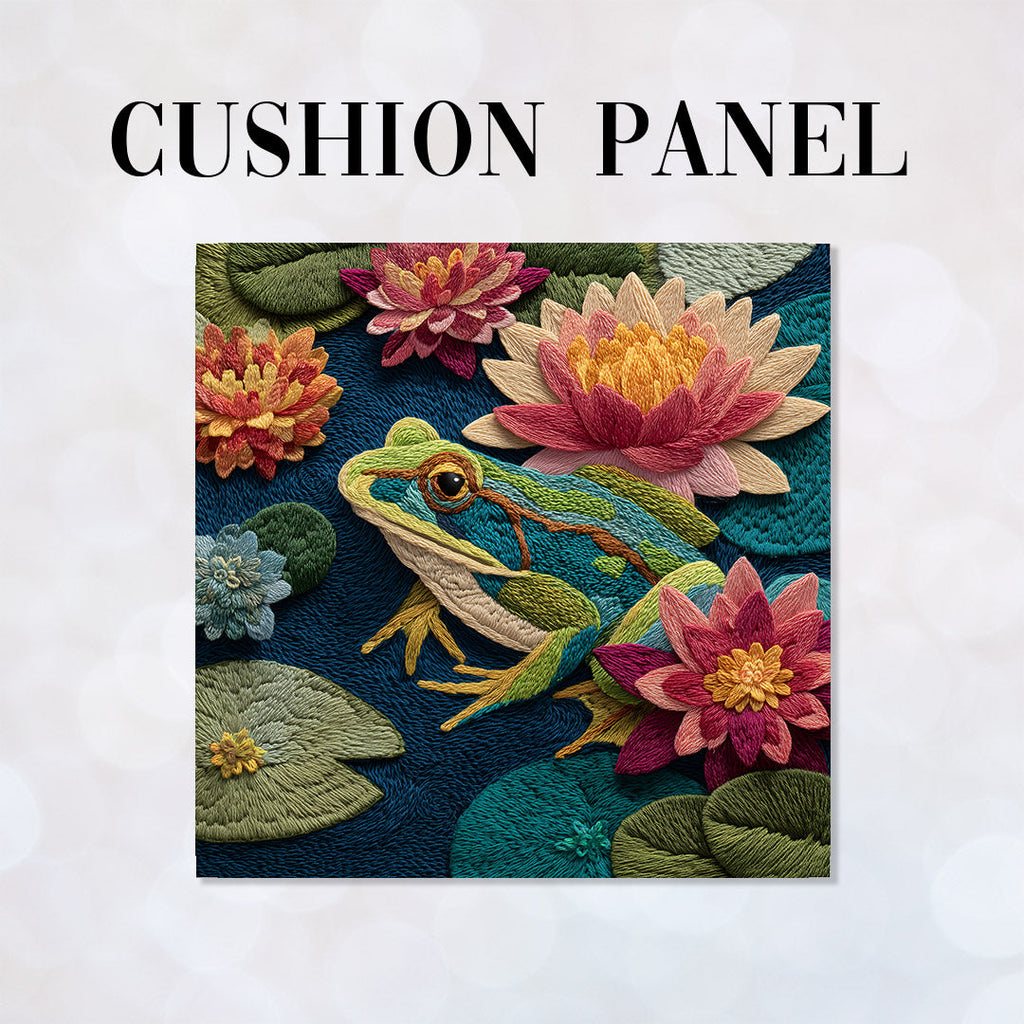 CUSHION Panel Stitched Frog CP-1041