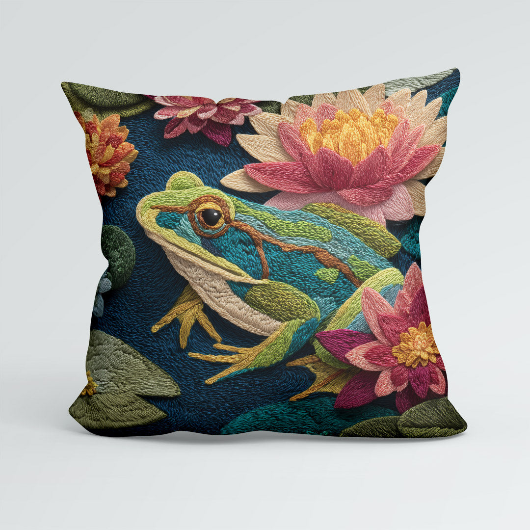 CUSHION Panel Stitched Frog CP-1041