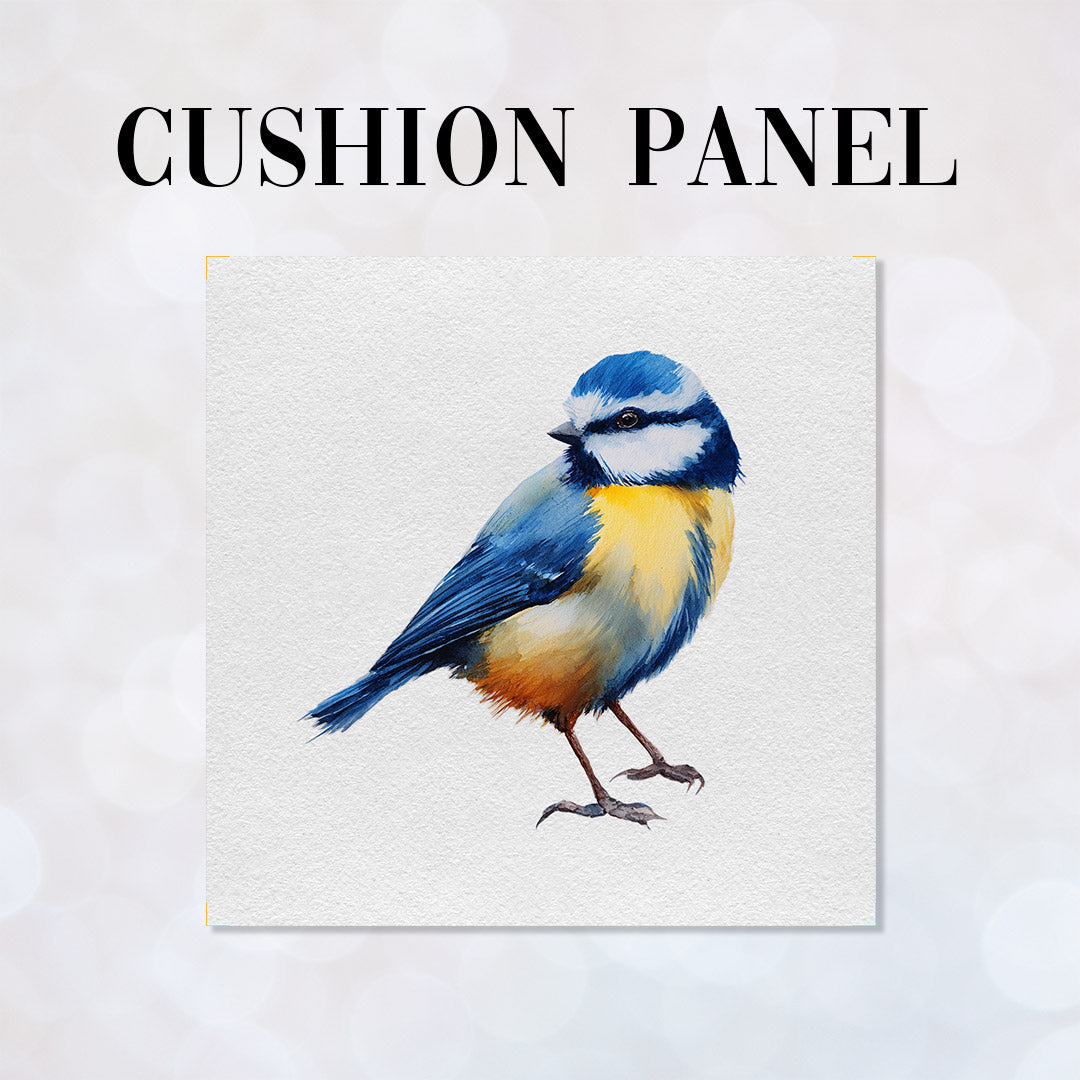 CUSHION Panel Watercolour Blue Tit CP-1049