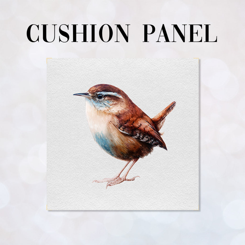 CUSHION Panel Watercolour Wren CP-1050