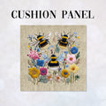 CUSHION Panel Bees on Linen 2 CP-1053