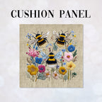 CUSHION Panel Bees on Linen 2 CP-1053