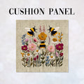 CUSHION Panel Bees on Linen 1 CP-1055