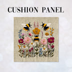 CUSHION Panel Bees on Linen 1 CP-1055