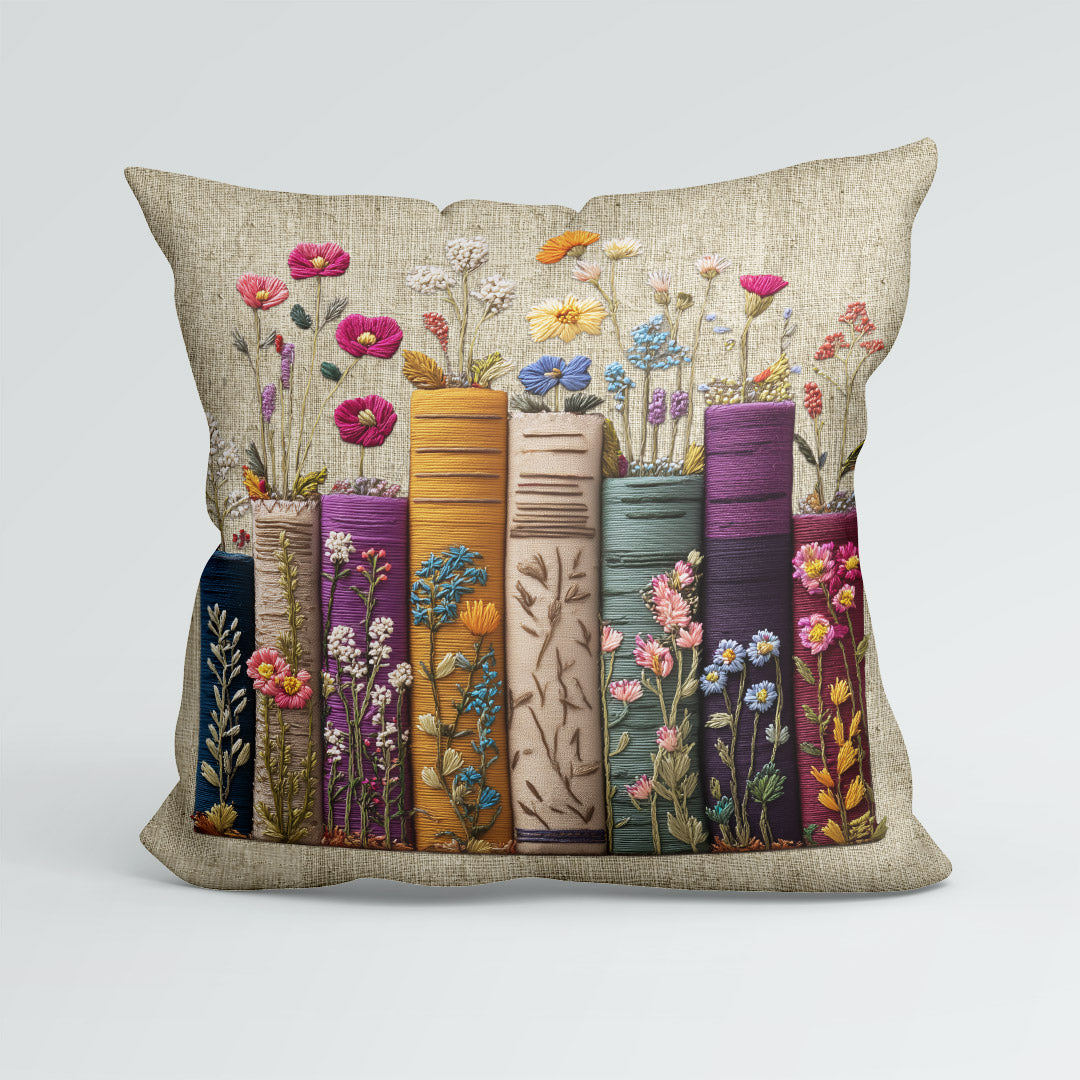 CUSHION Panel Books on Linen CP-1056