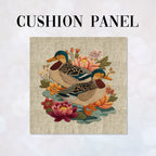 CUSHION Panel Ducks on Linen 2 CP-1058