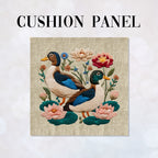 CUSHION Panel Ducks on Linen 3 CP-1059