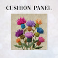 CUSHION Panel Thistles on Linen CP-1060