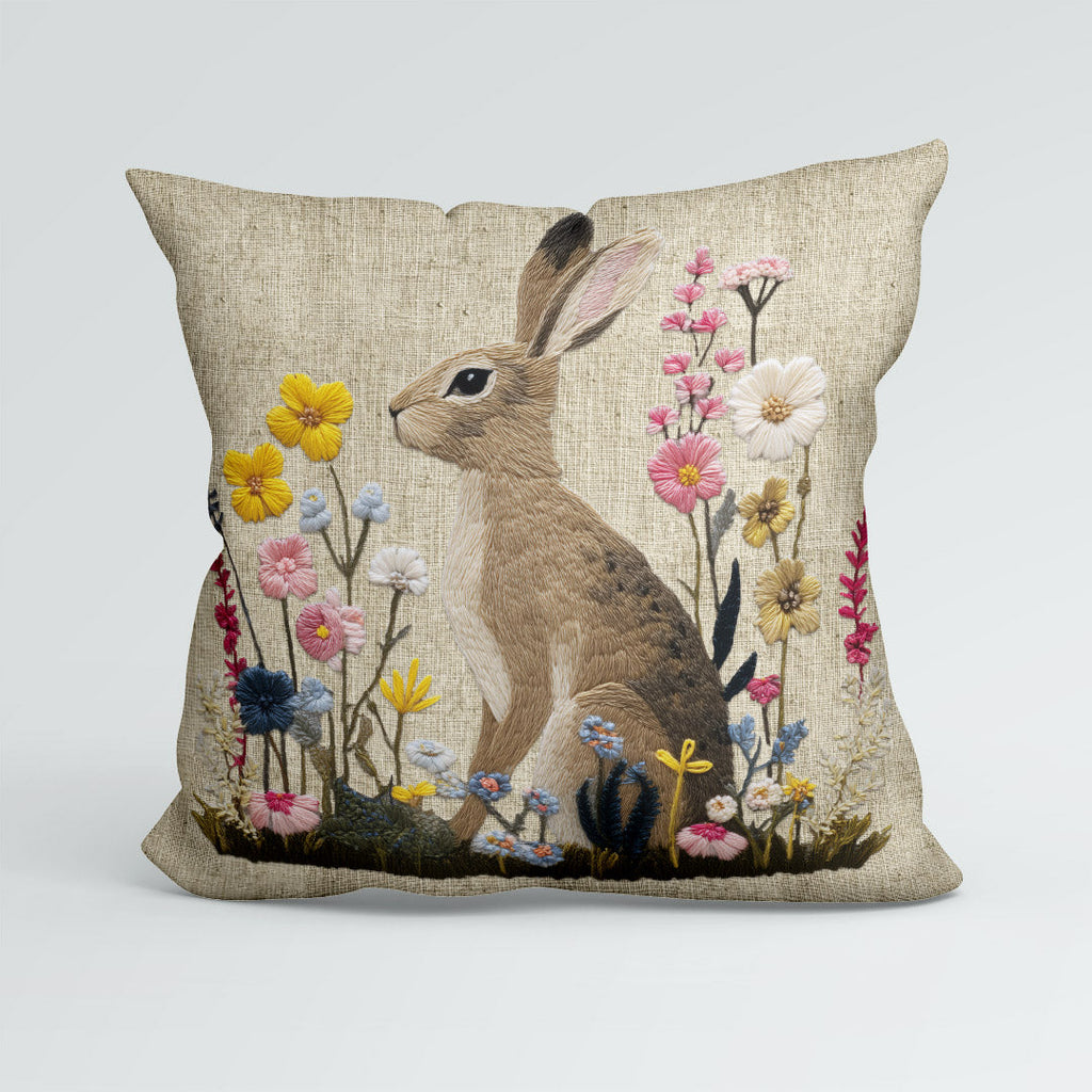 CUSHION Panel Hare on Linen 1 CP-1061