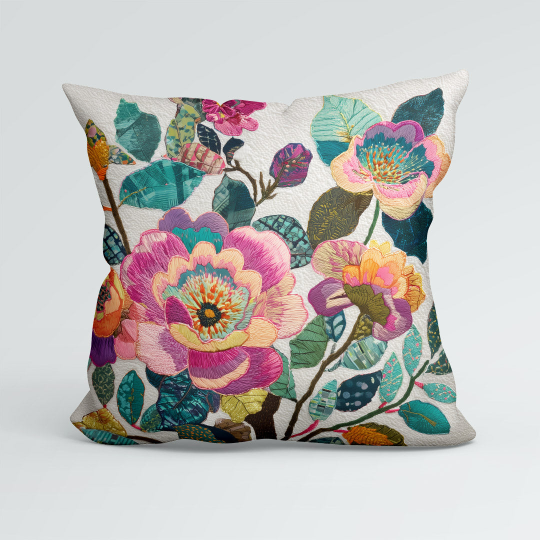 CUSHION Panel Quilted Flowers CP-1094