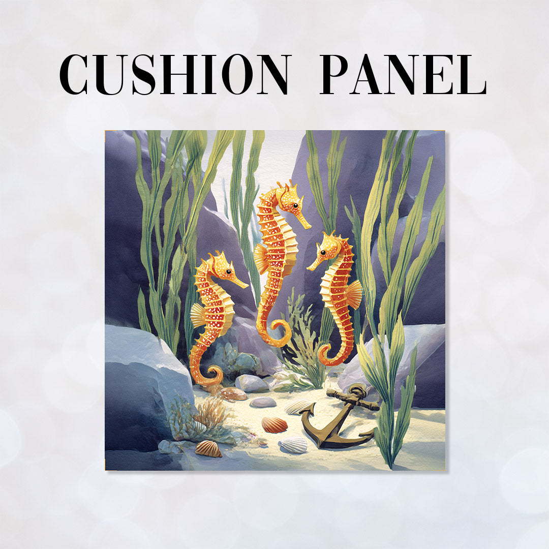 CUSHION Panel Seahorses CP-1095