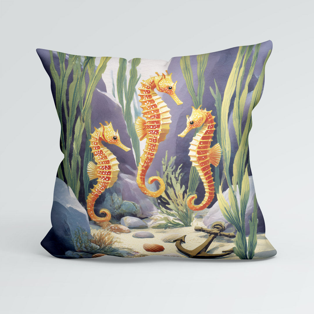 CUSHION Panel Seahorses CP-1095